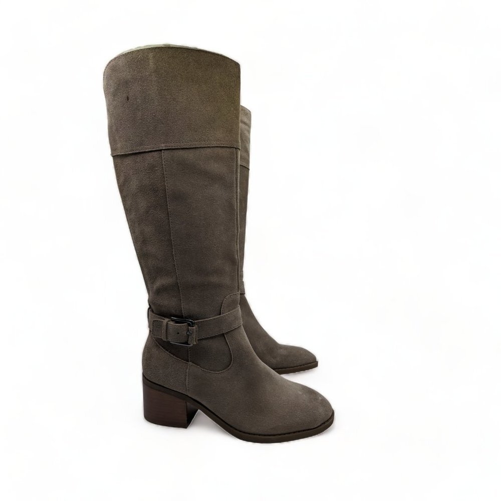 Marc Fisher Womens Calf Suede Tall Shaft $191 Gray Size 7.5 Wide - Picture 11 of 14